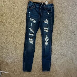 holister blue High rise super skinny jeans